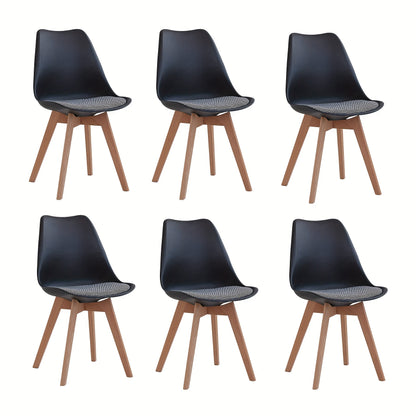 Eetkamerstoel – Stoel – Keukenstoel – Designstoel – Woonkamerstoel – Zwart – Stoffen Bekleding – Massief Beukenhout