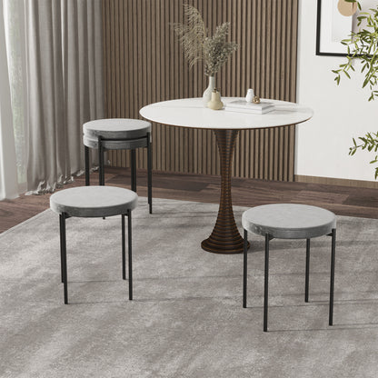 Barkrukken – Krukken – Stapelbare Stoelen – Keukenkrukken – Velours Stoelen – Set Van 4 Donkergrijs – Stapelbaar & Stevig Metalen Frame – Zachte Velours Bekleding