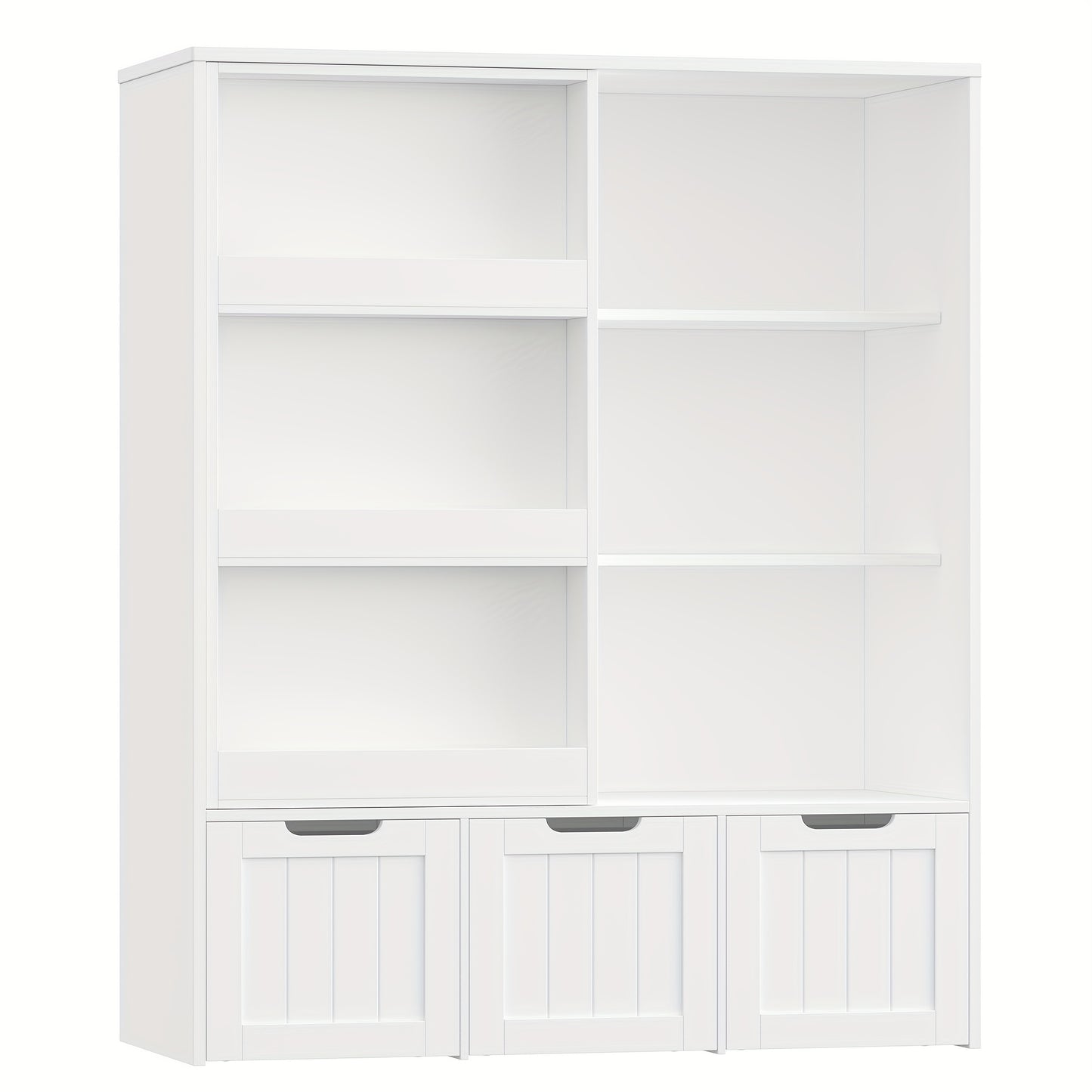 Boekenkast – Boekenrek – Vakkenkast – Opbergkast – Wandkast – Wit – Op Wieltjes – Hardhouten Materiaal