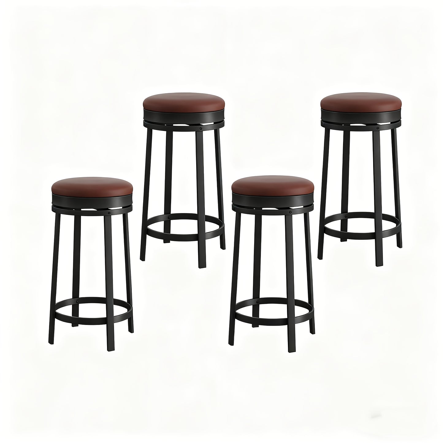 Barstoel – Barkruk – Barstoel Kruk – Barstoel Stoel – Barkrukken Set – Draaibaar 360° – Met Voetensteun – Rugloos – Hoogte 65 cm – Met Metaal & Kunststof – Eenvoudig Schoon Te Maken