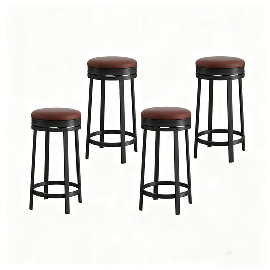 Barstoel – Barkruk – Barstoel Kruk – Barstoel Stoel – Barkrukken Set – Draaibaar 360° – Met Voetensteun – Rugloos – Hoogte 65 cm – Met Metaal & Kunststof – Eenvoudig Schoon Te Maken