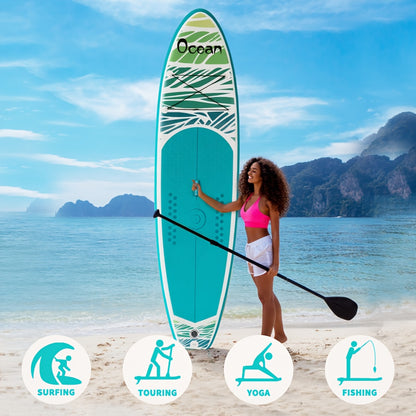 Paddleboard – SUP Board – Opblaasbaar Board – Stand Up Paddle – Surfplank – Lichtblauw – 335×83×15 cm – Draagvermogen 165+ kg – Inclusief Compleet Accessoirepakket