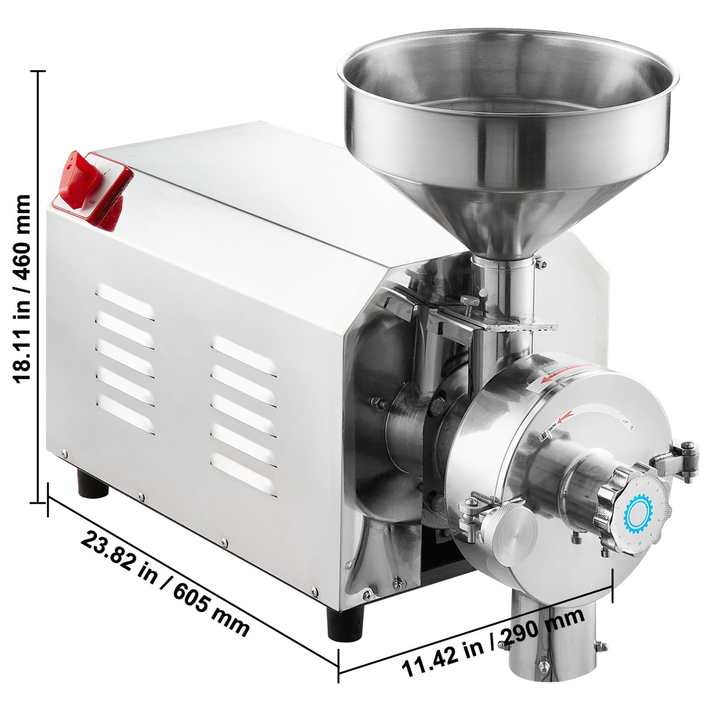 Graanmolen – Graanmaler – Kruidenmolen - Elektrische Molen – Meelmolen – Krachtige 2200W Motor – Rvs Behuizing
