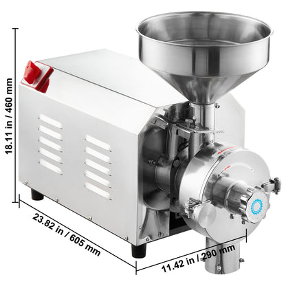 Graanmolen – Graanmaler – Kruidenmolen - Elektrische Molen – Meelmolen – Krachtige 2200W Motor – Rvs Behuizing