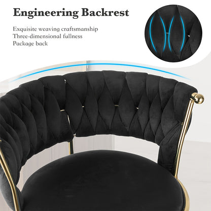 Barstoel Set 2 – Barkrukken – Barstoelen – Keukenstoelen – Verstelbare Krukken – Zwart Dutch Velvet – Verstelbare Hoogte – 360° Draaibaar Met Gouden Metalen Poten