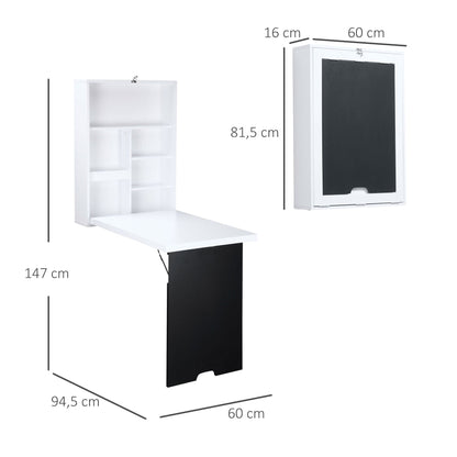 Wandtafel – Sidetable – Haltafel – Consoletafel – Opklapbare Tafel – Ruimtebesparend Design – Duurzaam MDF – 60 x 94,5 x 147 cm