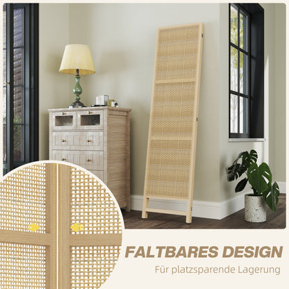 Kamerscherm – Roomdivider – Scheidingswand – Ruimteverdeler – Room Screen – Natuurlijke 3-Delige Kamerscherm – 180 cm Breed – Handgeweven Design – Inklapbaar & Vrijstaand