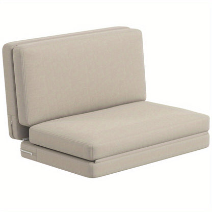 3-in-1 Bank – Slaapbank – Zitbank – Opklapbare Bank – Lounger – Beige Retro Velvet – Ruimtebesparend – Comfortabele Schuimvulling