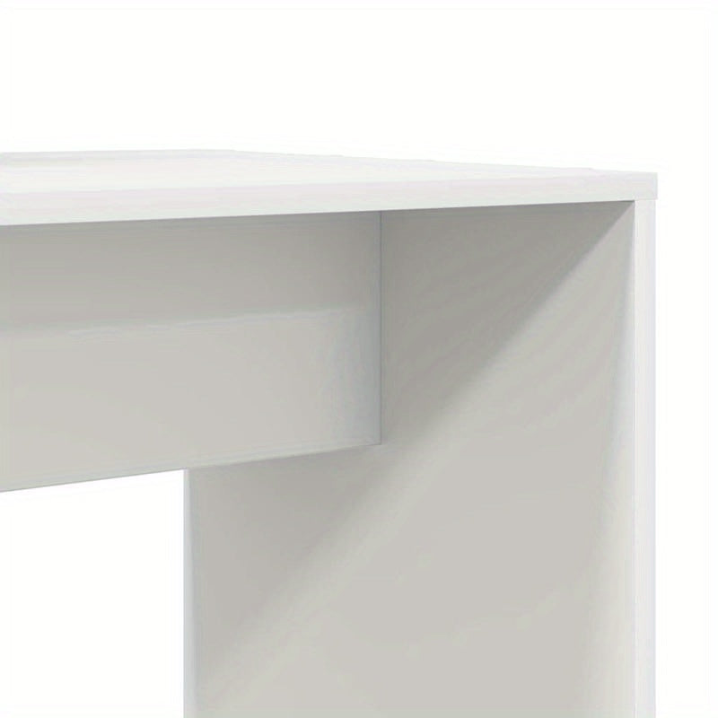 Bureau – Schrijftafel – Computertafel – Werkplek – Meubel – Wit Gelakt – Ruim Werkblad 138,5x55 cm – Met Opbergrekken 143 cm Hoog