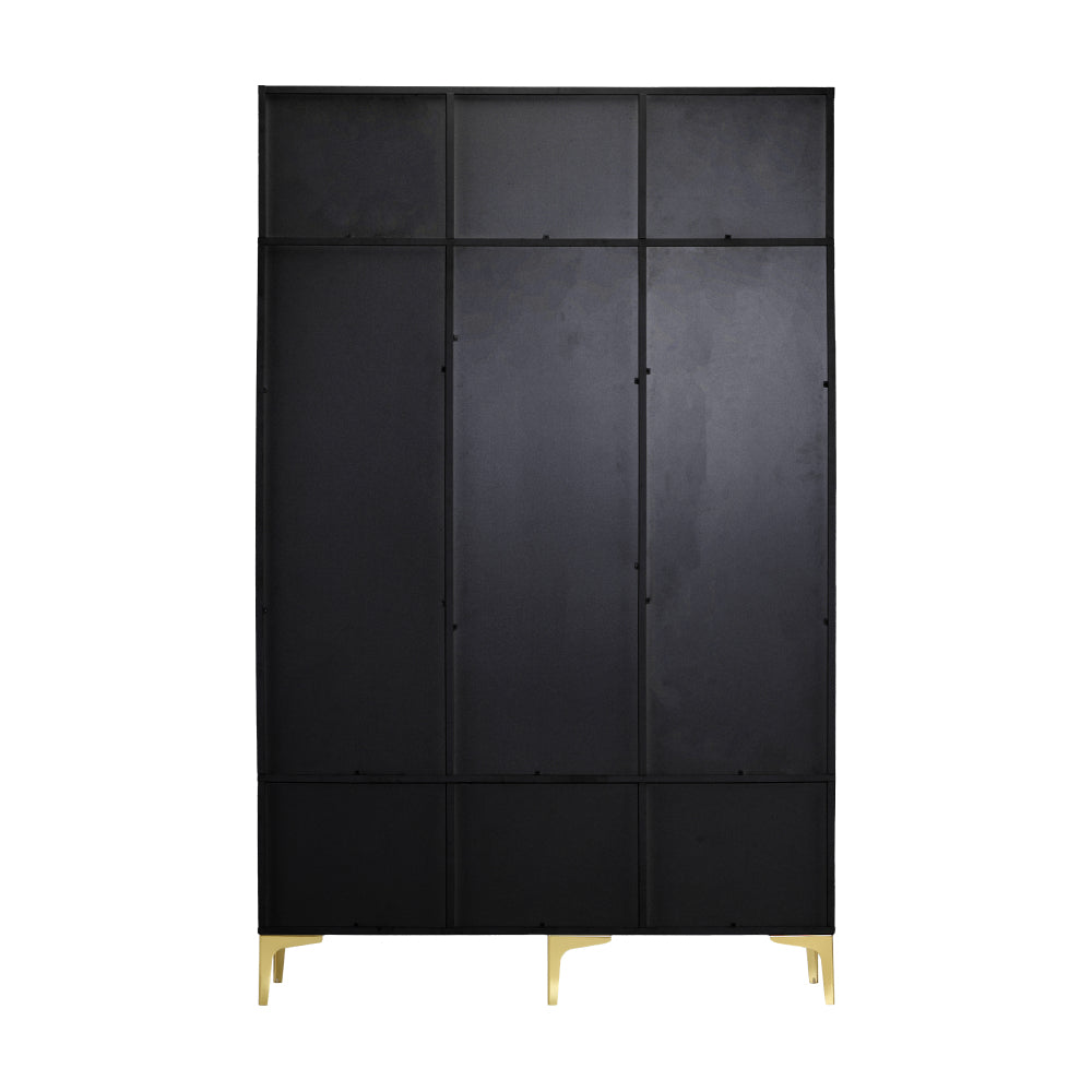 Halbank – Schoenenbank – Opbergbank – Kastbank – Kapstok – Zwart – Gouden Haken – 120 cm Breed – Ruimtebesparend – Eenvoudige Montage