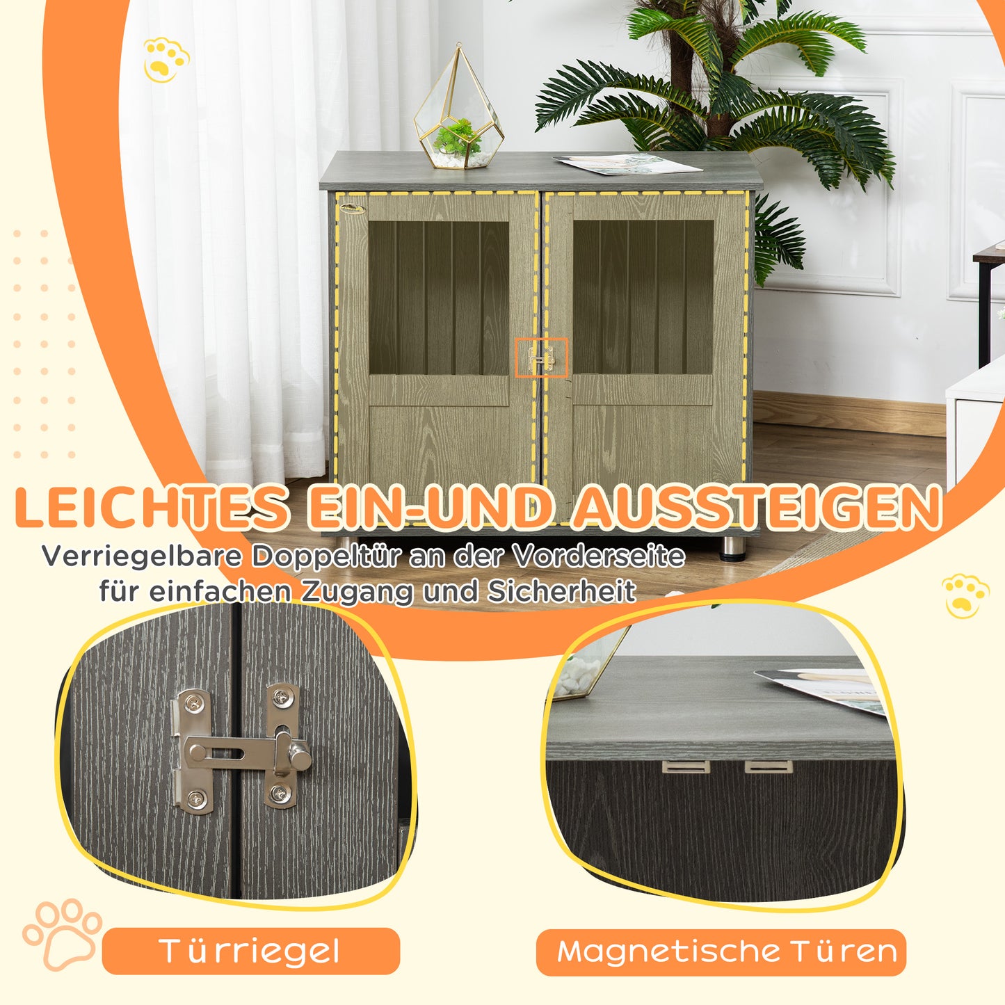 Hondenbench – Hondenkooi – Hondenkennel – Reismand – Dierenkooi – Met Magneetdeur – Verstelbare Voeten – 85x55x75 cm – Grijs
