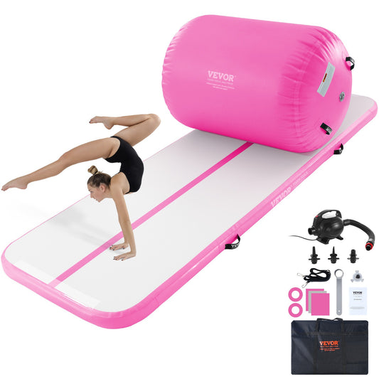 Air Track Set – Opblaasbare Gymmat – Turnmat – Trainingsmat – Gymnastiekmat – 2-delige Set – PVC Materiaal – Inclusief Elektrische Pomp