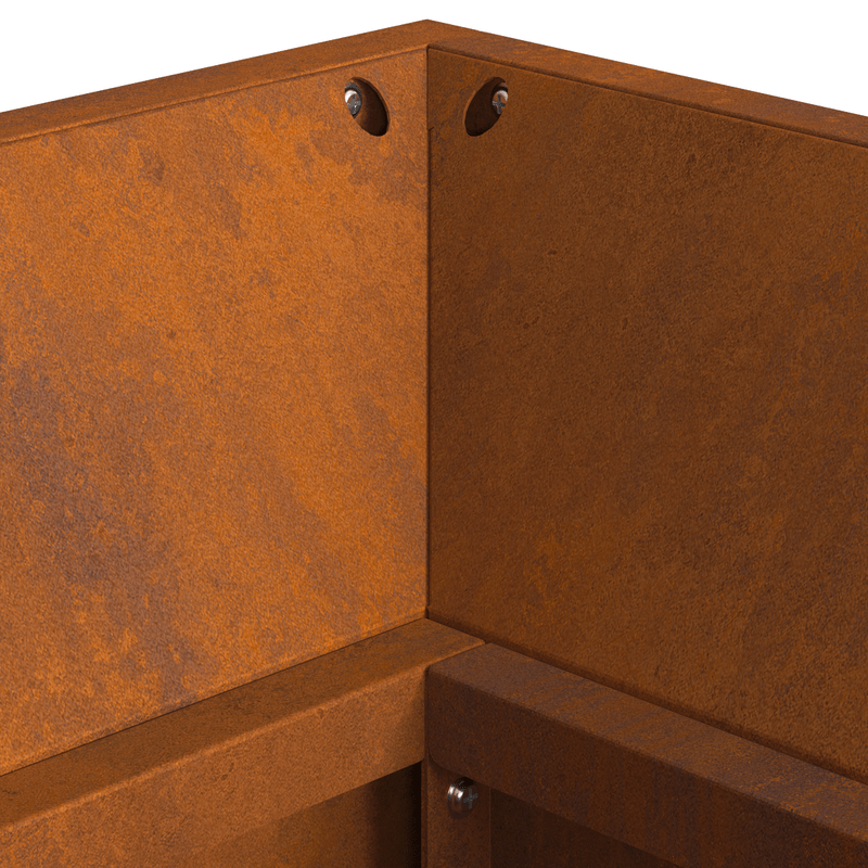 Grote Vuurschaal Buiten – Tuinhaard – Buitenhaard – Vuurkorf – Terrashaard – Corten Staal – Built-in Houtopslag – Weerbestendig – 160x45x35 cm