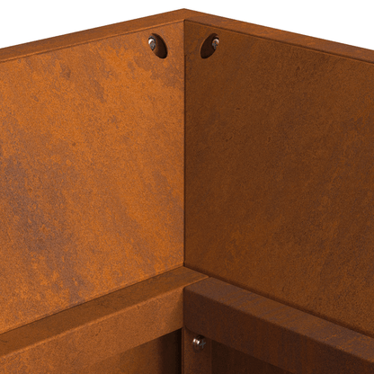 Grote Vuurschaal Buiten – Tuinhaard – Buitenhaard – Vuurkorf – Terrashaard – Corten Staal – Built-in Houtopslag – Weerbestendig – 160x45x35 cm