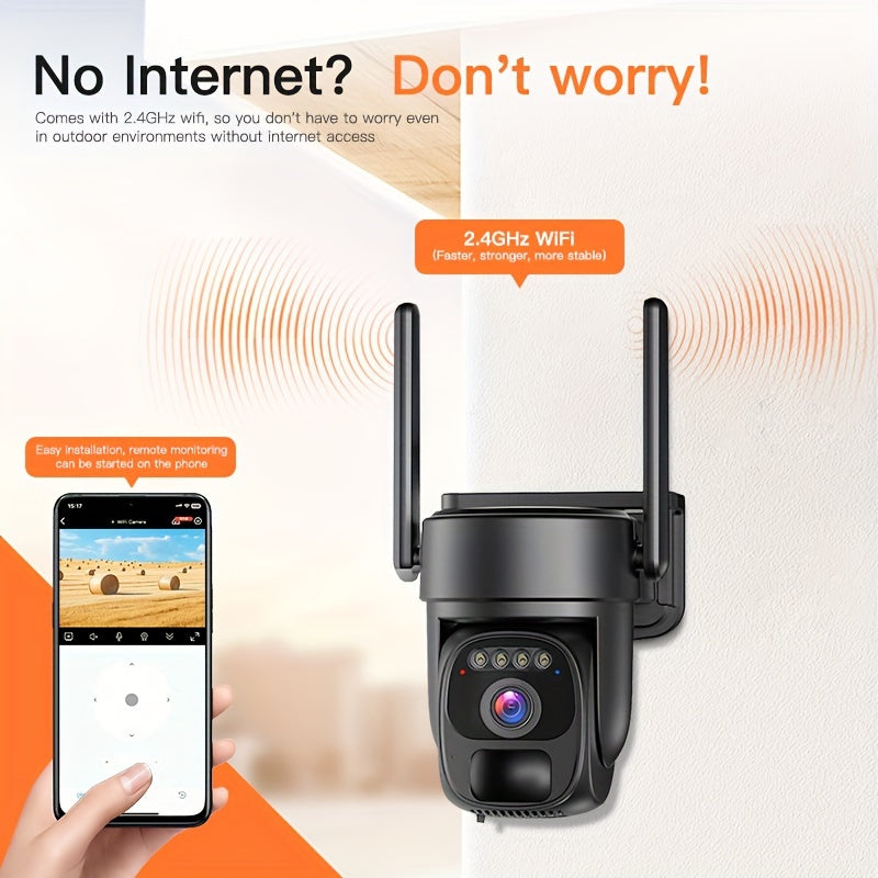 Beveiligingscamera – Camerabewaking – Buitencamera – IP-camera – Bewakingscamera – 2K HD Resolutie – Zonnepaneel Met Draadloze Oplaadfunctie