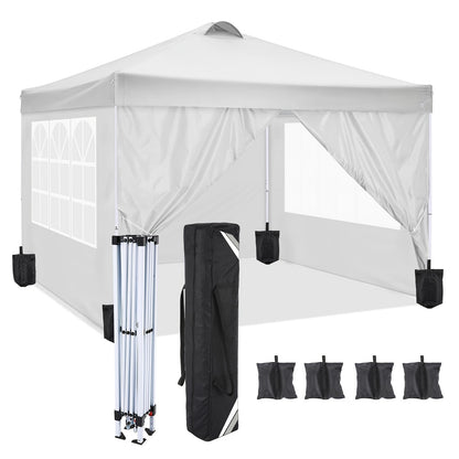 Pop-up Partytent – Vouwtent – Carport – Marktkraam – Partytent Met Zijwanden – 3x3 Meter – Carbon Stalen Frame – PU-Gecoate Oxford Stof
