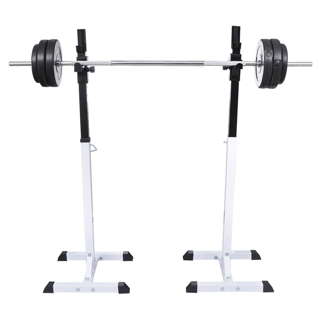 Halterstandaard – Halterrek – Dumbbellhouder – Gewichtsstandaard – Fitnessrek – Verstelbaar in Hoogte – Max. Draagkracht 80 kg – Zwart