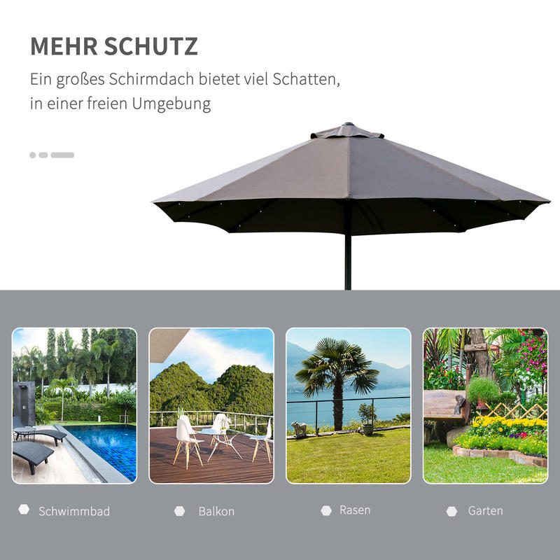 Grote Tuinparasol – Rechthoekige Parasol – Terrasparasol – Balkonparasol – Zwembadparasol – Stevig Stalen Frame – 440x260 cm – Handmatige Slingerbediening – Waterafstotende Stof