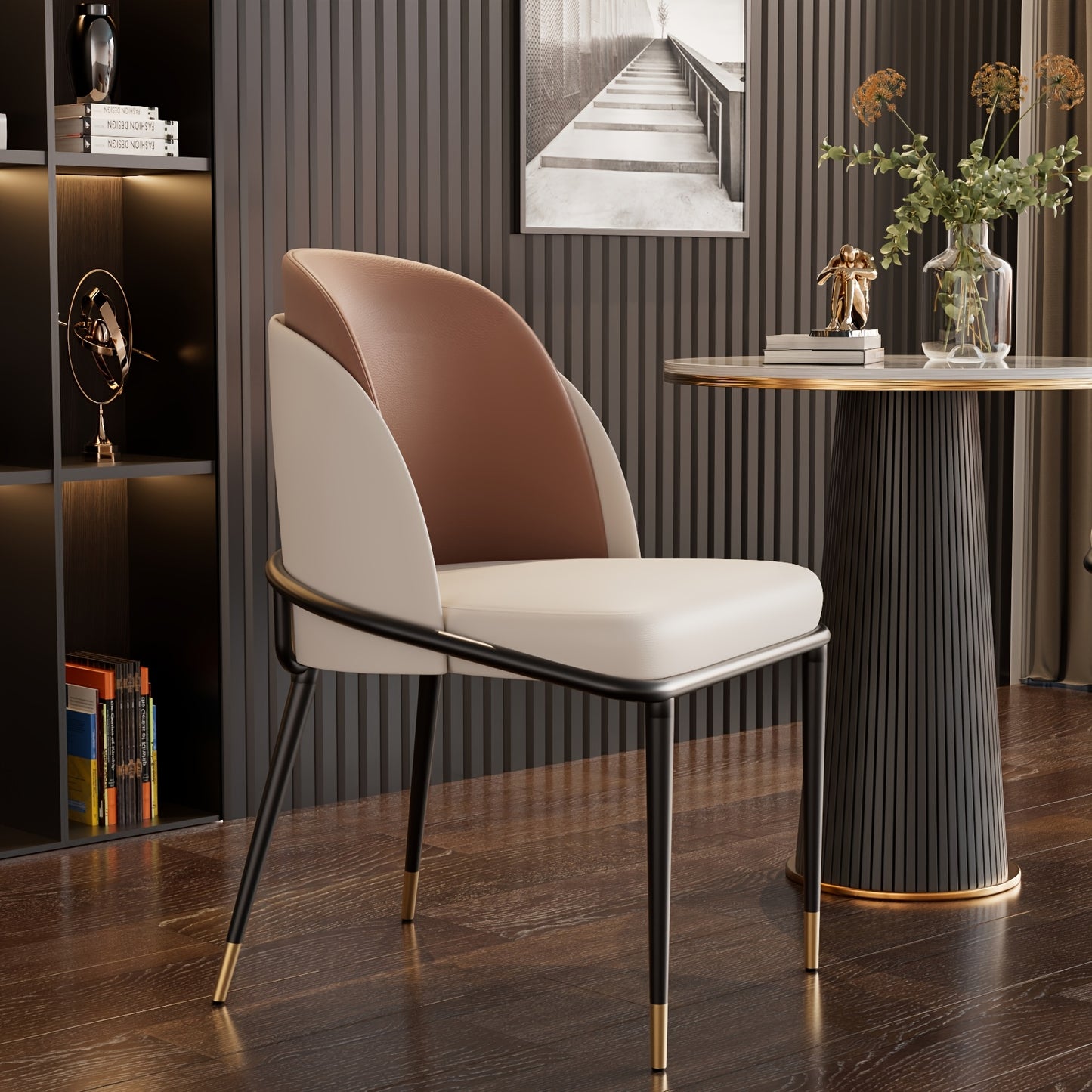 Eetkamerstoel – Stoel – Dinersstoel – Zithoekstoel – Armless Chair – Adembenemend Kunstleer – Hoogwaardig Schuim – Stevig Metalen Frame – Onderhoudsvriendelijk – Grijs