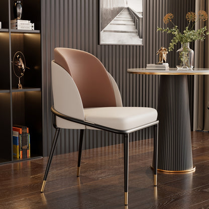 Eetkamerstoel – Stoel – Kuipstoel – Keukenstoel – Eetkamerstoelen – Modern Design – Krasbestendig Siliconeleer – Stevig Metaal Frame