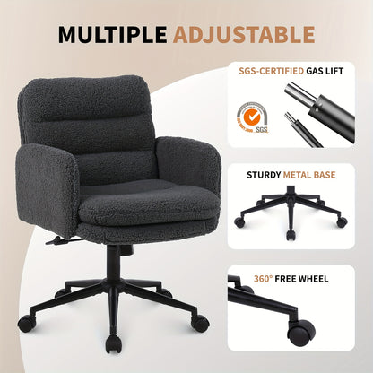 Bureaustoel – Office Chair – Bureaustoel Ergonomisch – Draaistoel – Kantoorstoel – Donkergrijs – Verstelbare Hoogte – 360° Draaibaar