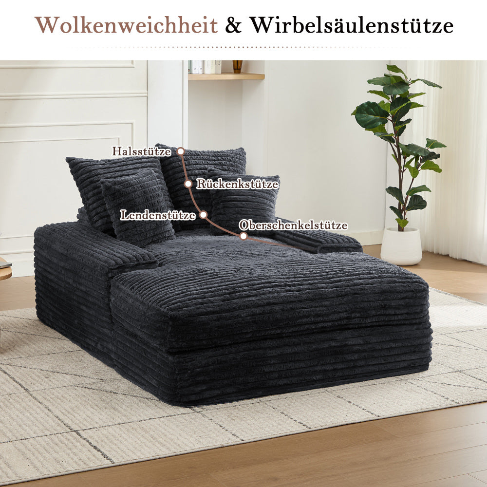 Slaapbank – Sofa – Bedbank – Logeerbed – Slaapstoel – Modern Design – Memory Foam Kussens – Grijze Velvet Stof – Volledig Gemonteerd – Ruimtebesparend