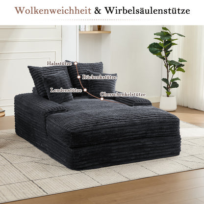 Slaapbank – Bedbank – Sofa Bed – Zetelbed – Bedbank Met Kussen – Memory Foam Comfort – Luxe Fluweel Bekleding – Grijs – Inclusief 4 Kussens – Direct Gebruiksklaar
