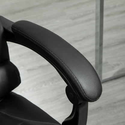 Bureaustoel – Werkstoel – Kantoorstoel – Managerstoel – Draaistoel – Hoog Comfort – Kantelfunctie – PU Wielen – Zwart – Afmeting 64,5x69x117 cm