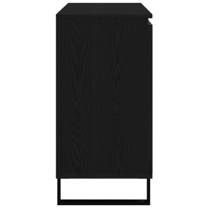 Sideboard Zwart Eiken 104x35x70cm Gelaagd Hout Removable storage practical