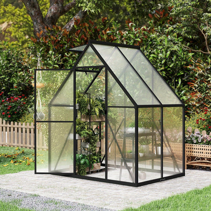 Walk-In Kas – Tuinkas – Kasje – Tomatenkas – Plantenkas – Aluminium Frame – Verstevigde Fundering – Dakraam En Deur – 125x180x195 cm