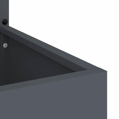 Bloembak – Plantenbak – Bloempot – Tuinbak – Balkonbak – Anthracite – 32x140 cm – Koudgewalst Staal – Weerbestendig