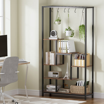 Plantenrek – Plantenstandaard – Plantentafel – Bloemenrek – Plantentrap – 5-laags met 6 planken – Metalen frame 179 cm hoog