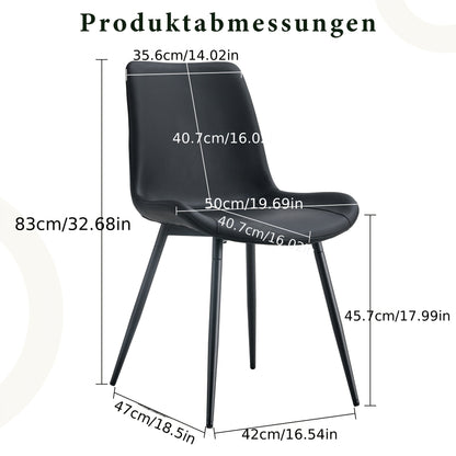 Scandinavische Eetkamerstoelen – Stoelen Set – Eetkamerstoelen – Cafestoelen – Keukenstoelen – Zwarte Variant – Ademend Katoenen Zitoppervlak – Stevige Metalen Poot Met Antislip