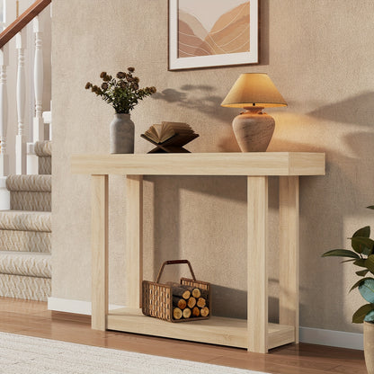 Sidetable Houten Tafel – Smalle Wandtafel – Haltafel – Entreetafel – Woonkamertafel – Rustiek Landelijk Design – Compact 117x30x81 cm – Eenvoudige Montage