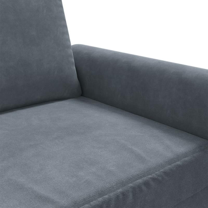 Bankstel – Slaapbank – 3-Zitsbank – Zithoek – 2 Stoelen – Donkergrijs Stof – Lichtgewicht Hardhouten Frame – Ruimtebesparend Design
