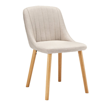 Eetkamerstoel – Keukenstoel – Stoel – Kuipstoel – Armstoel – Set Van 4 – Beige – Memory Foam Zitting – Stevige Houten Poten