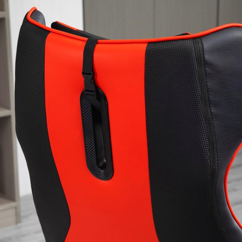 Gamingstoel – Gamestoel – Gaming Chair – Game Stoel – Bureaustoel – Verstelbare Hoogte – Kunstleer Polyester – Draaibaar Met Wieltjes – Ergonomisch Design – Zwart/Rood