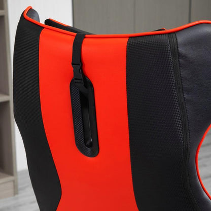 Gamingstoel – Gamestoel – Gaming Chair – Game Stoel – Bureaustoel – Verstelbare Hoogte – Kunstleer Polyester – Draaibaar Met Wieltjes – Ergonomisch Design – Zwart/Rood