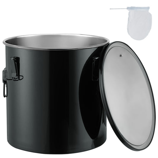 Olieopvangemmer – Oliecontainer – Frituurolie Emmer – Vetcontainer – Frituurolie Opvang – RVS 10 Gallon – Hittebestendige Poedercoating – Filterzak Inclusief