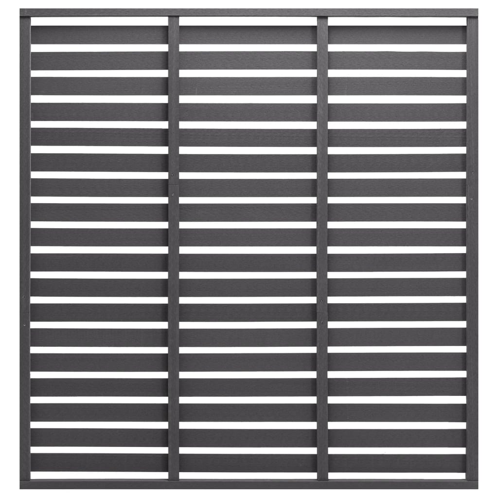 Schuttingpaneel – Tuinscherm – Tuinafscheiding – Tuinhek – Tuinborder – Horizontaal Design – Hout-Kunststof Composiet – 180x180 cm – Weerbestendig & Onderhoudsvrij - Grijs