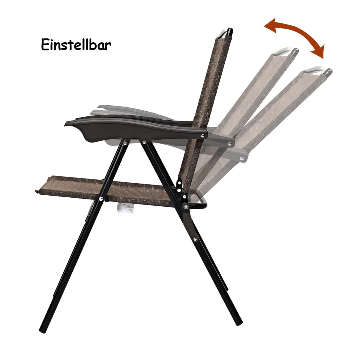 Vouwstoelen Set – Tuinstoelen – Terrasstoelen – Campingstoelen – Klapstoelen – Verstelbare Rugleuning – Weerbestendig Tot 135kg Capaciteit