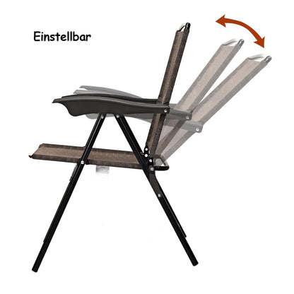 Vouwstoelen Set – Tuinstoelen – Terrasstoelen – Campingstoelen – Klapstoelen – Verstelbare Rugleuning – Weerbestendig Tot 135kg Capaciteit