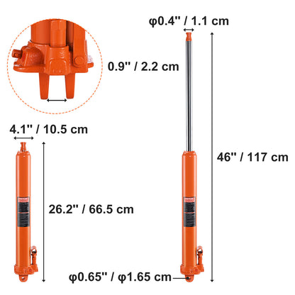 Hydraulische Langestraal Krik – Motor Krik – Garage Krik – Werkplaats Krik – Hefkussen – 3 Ton Capaciteit – Clevis Bevestiging
