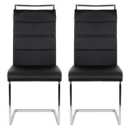Eetkamerstoel – Kuipstoel – Stoel – Keukenstoel – Designstoel – Set van 2 – Wit Kunstleer – Ergonomisch Met Hoge Rugleuning – Met Chromen Onderstel – Eenvoudig Schoon Te Maken