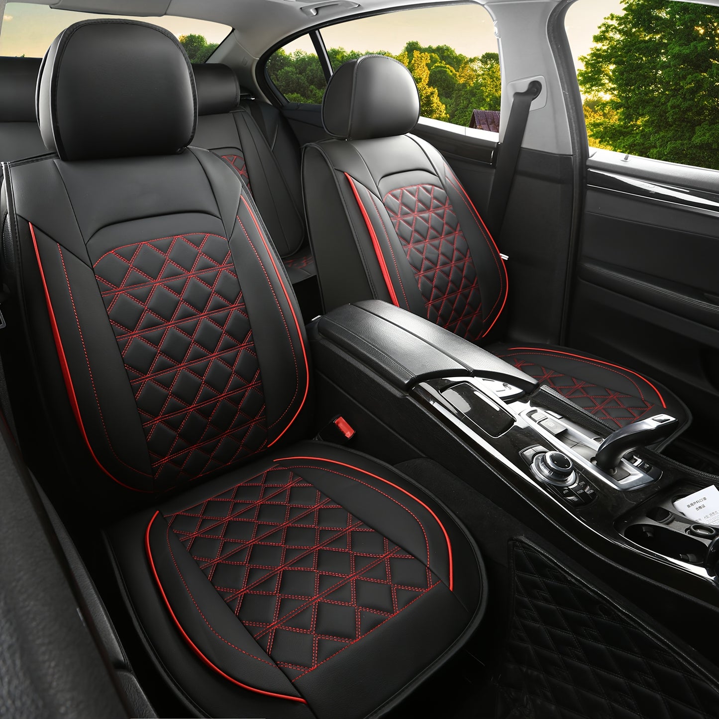Autostoelhoezen Volkswagen – Stoelhoezen Auto – Beschermhoezen Stoelen – Autostoelbekleding – Autostoelhoezen Universeel – PU Leer – Verstelbare Pasvorm – Zachte Sponsvulling – Set 5 Zitten (2 Voor + 3 Achter)