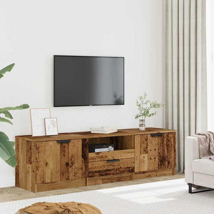 tv-meubel – tv-kast – tv-dressoir – televisie meubel – media meubel – Hardhout – 140x35x40 cm – Ruime Opbergruimte