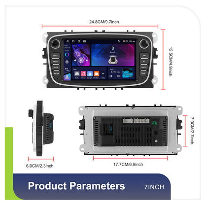 Autoradio – Auto Radio – Multimedia Speler – DAB+ Radio – 7 Inch IPS Touchscreen – Android 15 – Draadloze Bluetooth 5.0 – Met GPS & Achteruitrijcamera