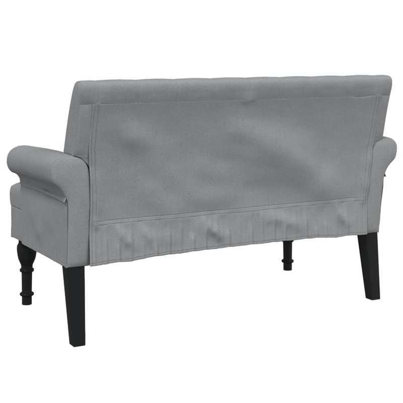 Bankstel – Zitsalon – Zitbank – Sofa – 2-zitsbank – Lichtgrijs – Hardhouten Frame – Stofbekleding – 120x62x75,5 cm – Comfortabele Rugleuning