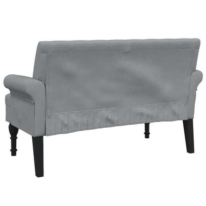 Bankstel – Zitsalon – Zitbank – Sofa – 2-zitsbank – Lichtgrijs – Hardhouten Frame – Stofbekleding – 120x62x75,5 cm – Comfortabele Rugleuning