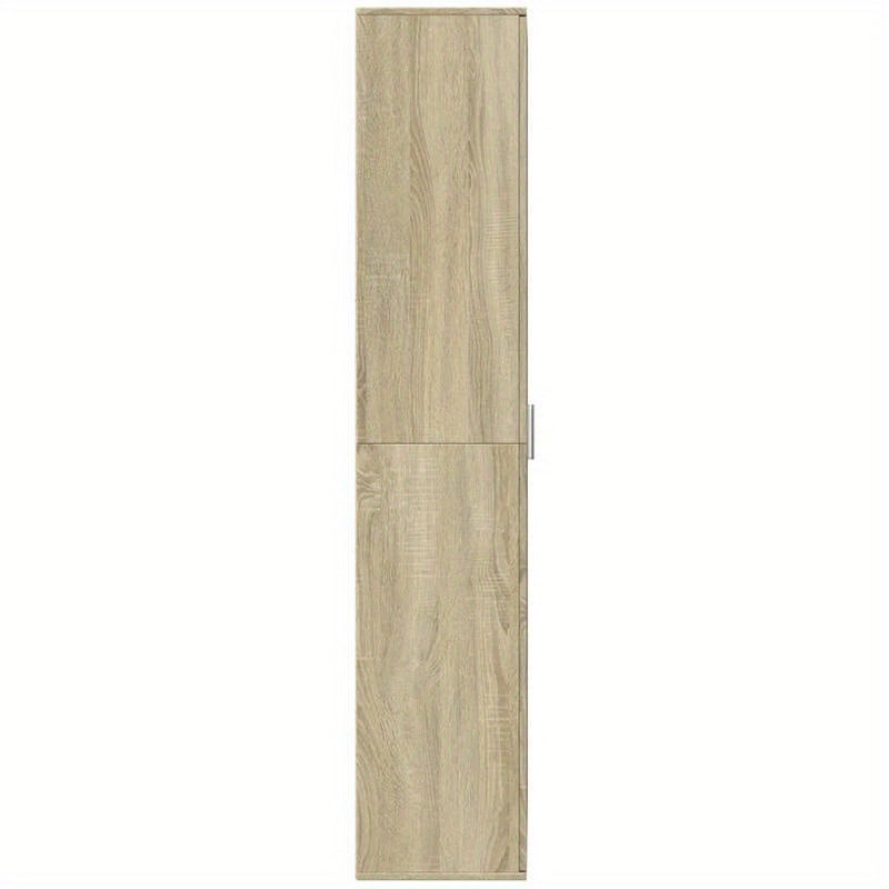 Highboard – Kast – Dressoir – Opbergmeubel – Wandmeubel -eiken Braun – Compact 70x35x180 cm – Duurzaam Kunsthout Met Metalen Handgrepen